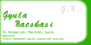 gyula macskasi business card