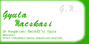 gyula macskasi business card
